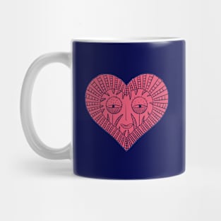 Love red face heart on dark background Mug